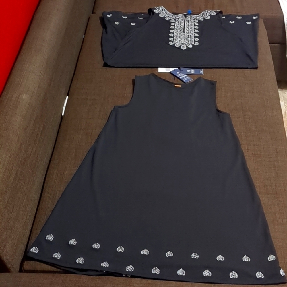 CABANA LIFE Black Metallic Sleeveless/Embroidery halter Neckline Dress NWT - Picture 7 of 8